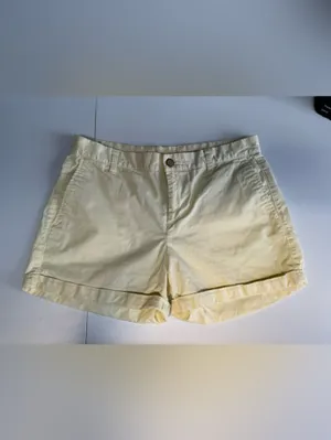 GAP Pale Yellow High-Rise Cotton Bermudas thumbnail 2