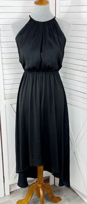 Apt. 9 High Low Halter Tie Neck Midi Maxi Dress Black Small Sleeveless Tencel‎ thumbnail 1