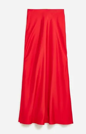 J. Crew Vibrant Red Maxi Skirt thumbnail 1