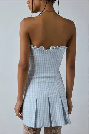 Urban Outfitters Margot Strapless Drop Waist Mini Dress thumbnail 2