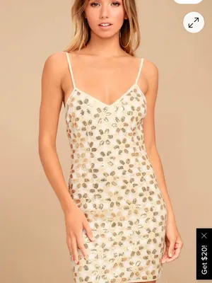 Lulu’S Ray Of Sun Gold Sequin Bodycon Mini Dress Medium thumbnail 3