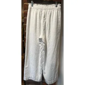 Abercrombie White Linen Blend Wide Leg Pants Lined Coastal Grandmother Boho S thumbnail 4
