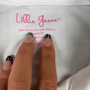 Lillie Green Pulitzer Polo‎ Womens L White Short Sleeve Button Stretch Golf thumbnail 8