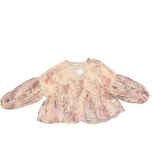 NEW With Tag Altar’d State Long Sleeve Floral Chiffon Top Blouse Shirt XS thumbnail 4