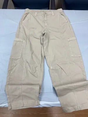 American Eagle Stretch Khaki Barrel Cargo Pants Size 6 Long thumbnail 1
