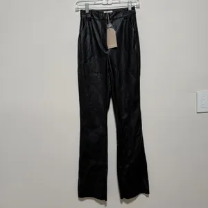 Meshki NWT Tyra Straight Leg Faux Leather Pants‎ in Black Size XS thumbnail 4