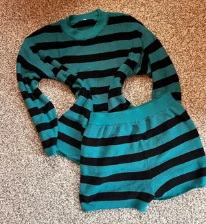 Striped sweater set Blue Size M thumbnail 1