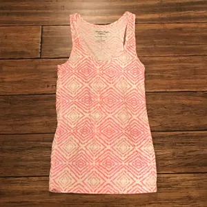 American Eagle Boyfriend Tank Top Neon Pink Purple Geometric Print AEO Size S thumbnail 2