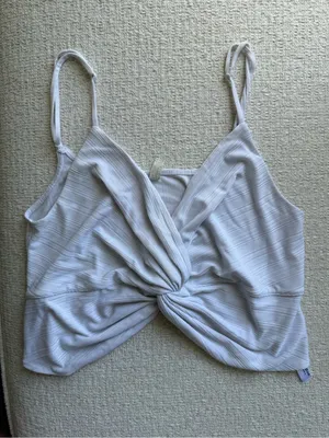 Free People Twist Front White Crop Top thumbnail 1