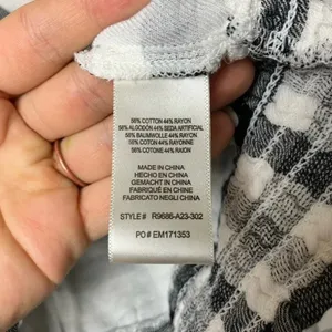 Anthro Cloth & Stone by Anthropologie Black & White Sara Plaid Top thumbnail 7