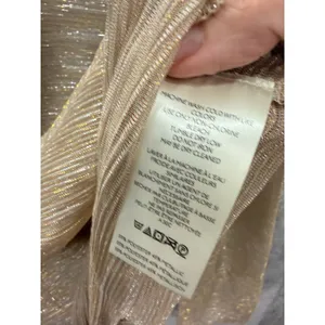 Anthropologie Top Women XL Gold Twisted Knot Metallic‎ Long Sleeve Shimmer Sable thumbnail 9