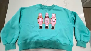 NEW Nutcracker Christmas Appliqué Crewneck Long Sleeve Pullover Sweatshirt M Blue Size M thumbnail 1