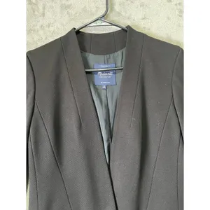 Madewell‎ Lauren Collarless Longline Blazer Jacket Black Minimalist Chic Size 4 thumbnail 2