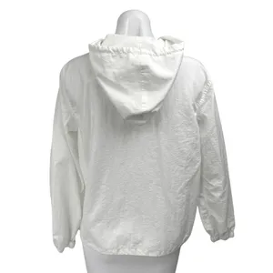 Brandy Melville J. Galt White Los Angeles Hoodie Hooded Windbreaker Jacket Sz S thumbnail 2