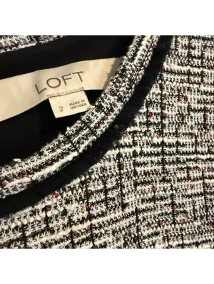 LOFT Women's Size 2 Shimmer Tweed Fit and Flare thumbnail 3