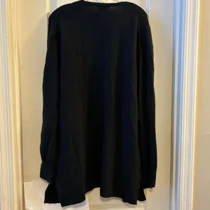 Madewell Black Merino‎ Wool Blend Open Front Long Cardigan Sweater Size L- flaw thumbnail 2