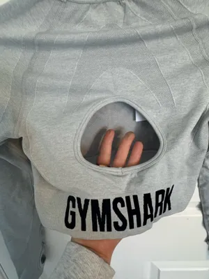 Gymshark Flex Sports Long Sleeve Crop Top Light Grey Marl thumbnail 6