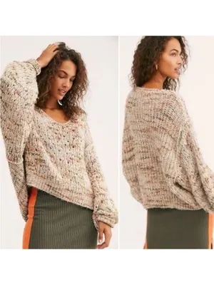 Free People Highland V Sweater- Size Small thumbnail 2