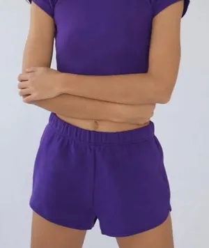 TNA Size XS Purple Pull On Cotton Lounge‎ Athletic Shorts thumbnail 1