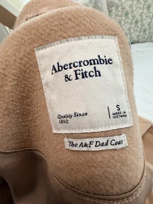 Abercrombie The A&F Dad Coat Camel Wool Blend Long Overcoat Quiet Luxury Size S thumbnail 7