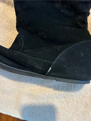 Source Unknown Black Suede Over-the-Knee Flat Boots thumbnail 5