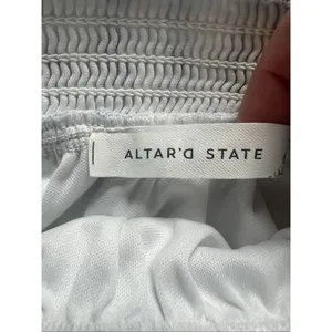 Altar'd State White Blue Ruffle Lace Floral Skirt Size XS thumbnail 5