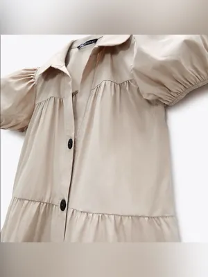 Zara voluminous mini dress size extra small thumbnail 4