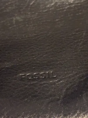 Fossil…Rachel Tote Black Pebbled Leather Tote With Brown Contrasting Handles thumbnail 8