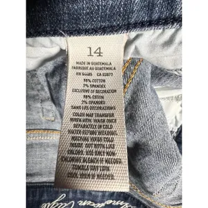 American Eagle Women's Blue Denim Stretch Shorts size 14 thumbnail 3