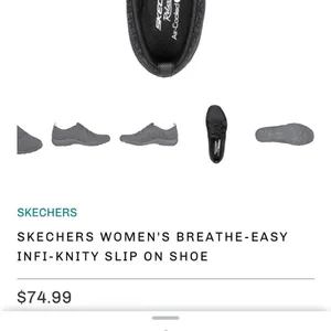 Skechers black breath easy infi-knity slip on shoes thumbnail 11