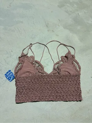 Free people intimately NWT Lace Bralette Pink large MSRP$38 thumbnail 4
