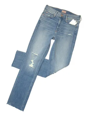 NWT Mother Mid Rise Dazzler Ankle Fray in Weekend Kitten Stretch Jeans 26 thumbnail 4