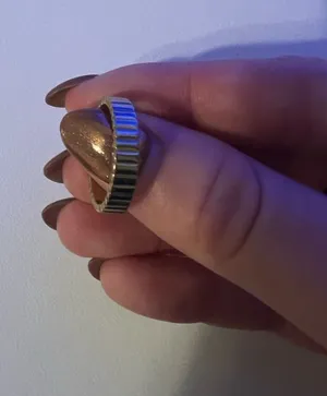 Gold Tone Ribbed Band Ring thumbnail 1