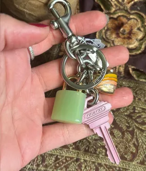 Authentic COACH Silver Heart/Key/Lock keychain thumbnail 1
