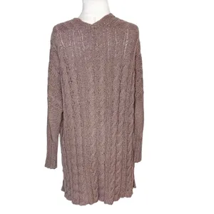 Free people easy cable v neck‎ sweater mushroom thumbnail 8