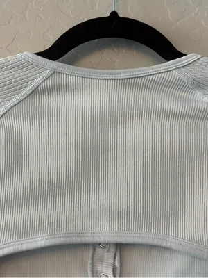 Free People movement bail out long sleeve top in artic snow light blue med/large thumbnail 13