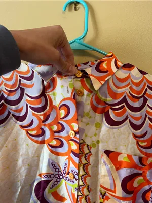 Zara Multicolor Button-Down Blouse — Orange, Purple, Green, White thumbnail 6