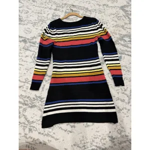 Free People Gidget Sweater Dress Striped Ribbed Puff Sleeve Mini Dress thumbnail 4