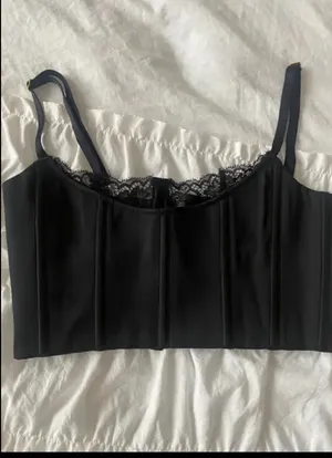 Meshki Corset Crop Top Black thumbnail 2
