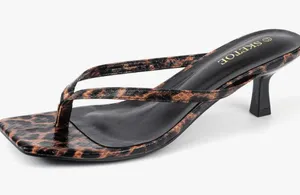 Leopard Print Kitten Heel Flip Sandal thumbnail 1