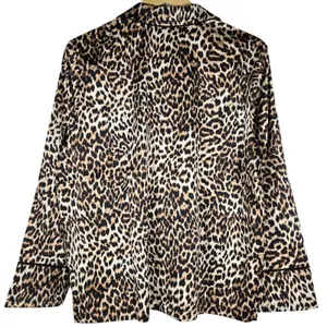 INC International Concepts Leopard Print Satin Pajama Set Brown Large NEW thumbnail 3