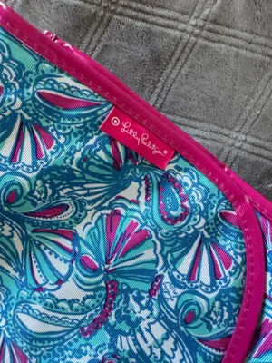 Lilly Pulitzer Hanging Valet Toiletry Bag in My Fans - Blue/ Pink thumbnail 3