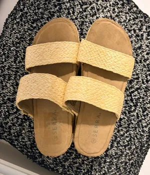 Serra Tan Braided Double-Strap Slide Sandals thumbnail 1