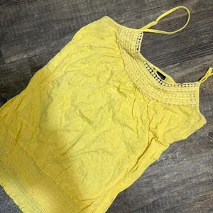 Y2K‎ Weavers Yellow Crochet Trim Cami Tank Top Boho Fairycore thumbnail 1