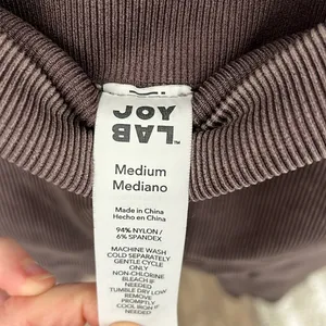 Joy Lab 7/8 Length High Rise Ribbed Seamless Leggings Size Medium brown grey thumbnail 5
