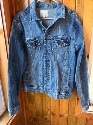 Aeropostale Womens Blue Denim Trucker Jacket Medium Wash Button Front‎ Large thumbnail 1