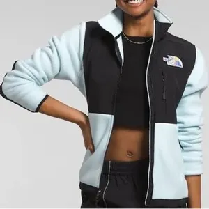 The North Face Denali 2 Polartec‎ Fleece Jacket Blue Black Large Rainbow Logo thumbnail 1