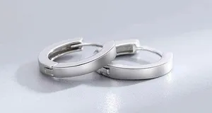 Small silver hoop earrings for men women streetwear unisex style thumbnail 3