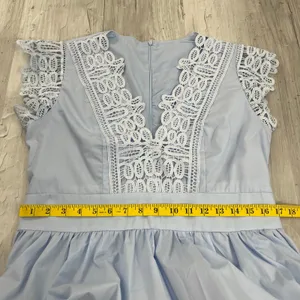 Chicwish V-Neck Lace Panelled Sleeveless Maxi Dress Baby Blue Cottagecore Feminine thumbnail 15