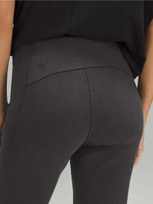 lululemon Ribbed Softstreme Zip leg High Rise Cropped 25” Pants Black Size 12 thumbnail 3